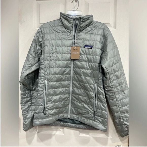 Patagonia Other - Patagonia Men's Small Nano Puff Jacket Puffer Grey Sleet Green Insulated NWT